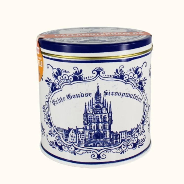 Cafe Amsterdam - Delfts Blue Tin filled with Syrup Waffles (Stroopwafel) 225g