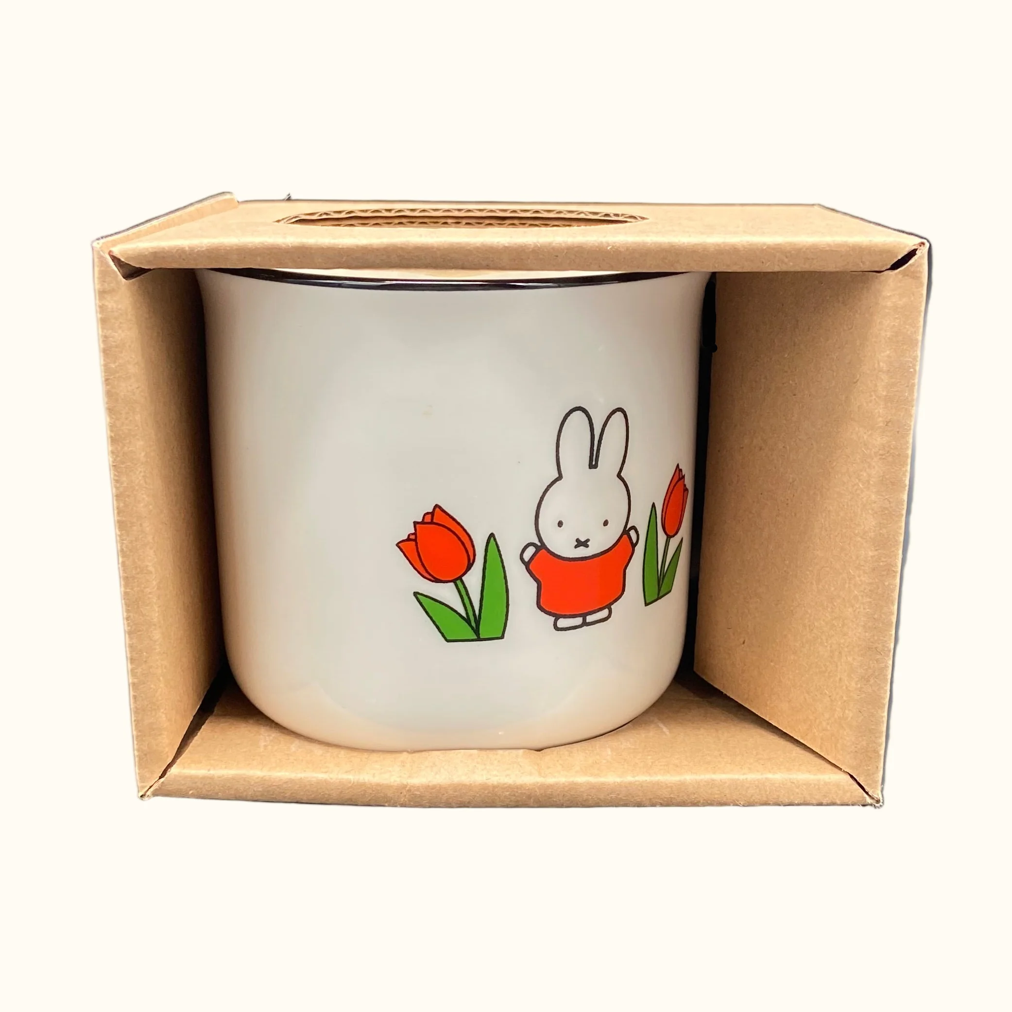 Ceramic Retro Mug – Miffy & Tulips Red