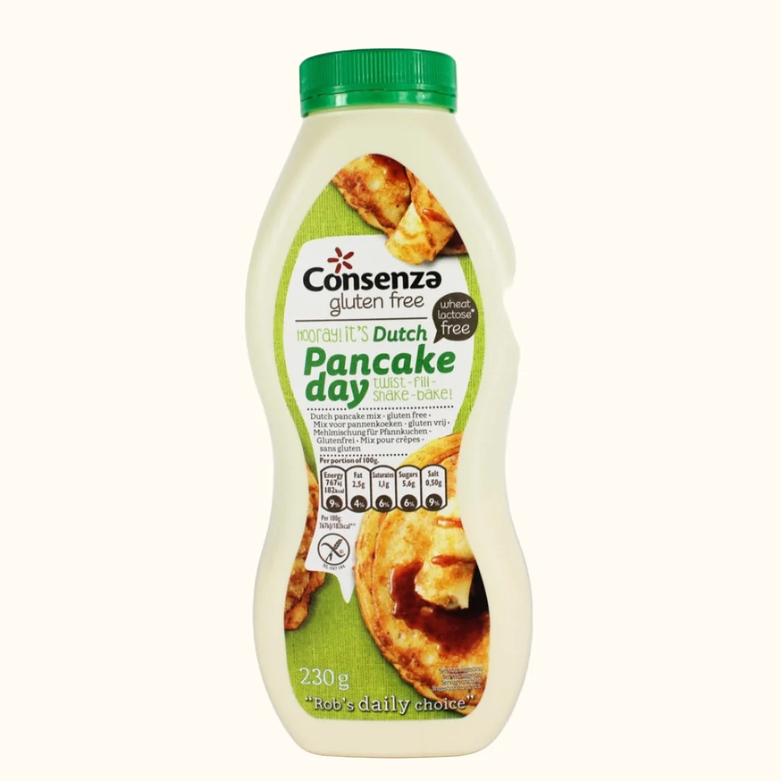 Consenza Gluten Free - Pancakeshaker mix in a bottle 230g