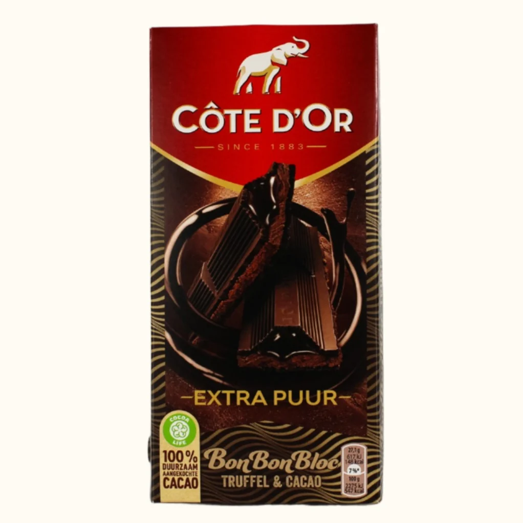 Côte D'or Bon Bon Bloc Extra Dark Truffle and Cacao