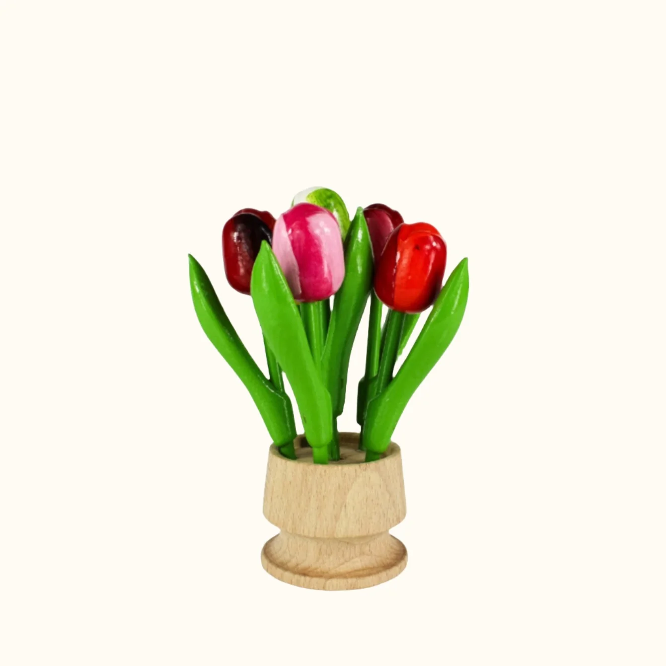 Dutch Groceries 6 Small Tulips in Wooden in a Jar 13.5cm