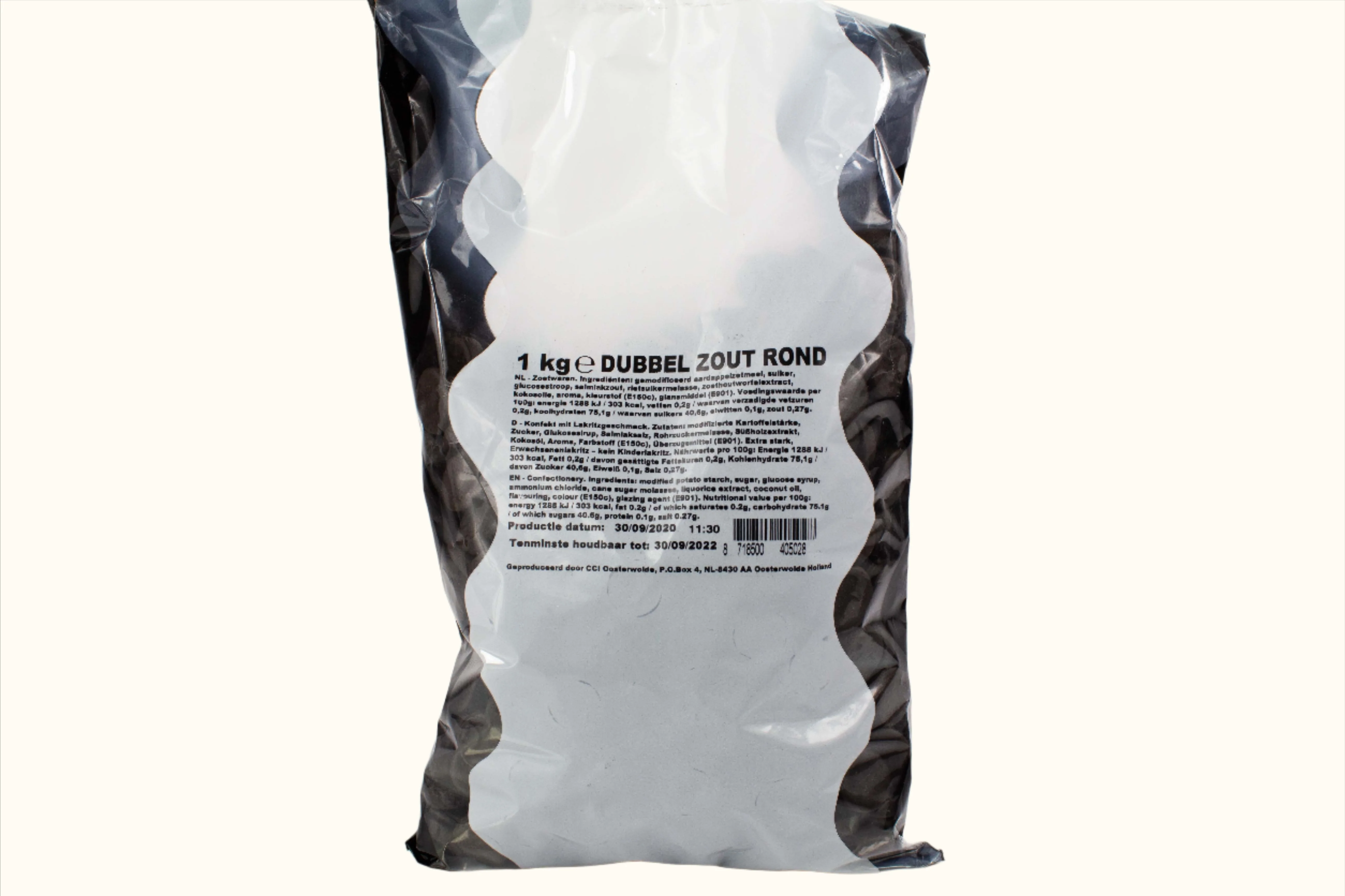 Dutch Licorice Double Salt Rounds Bag 1kg - Image 2