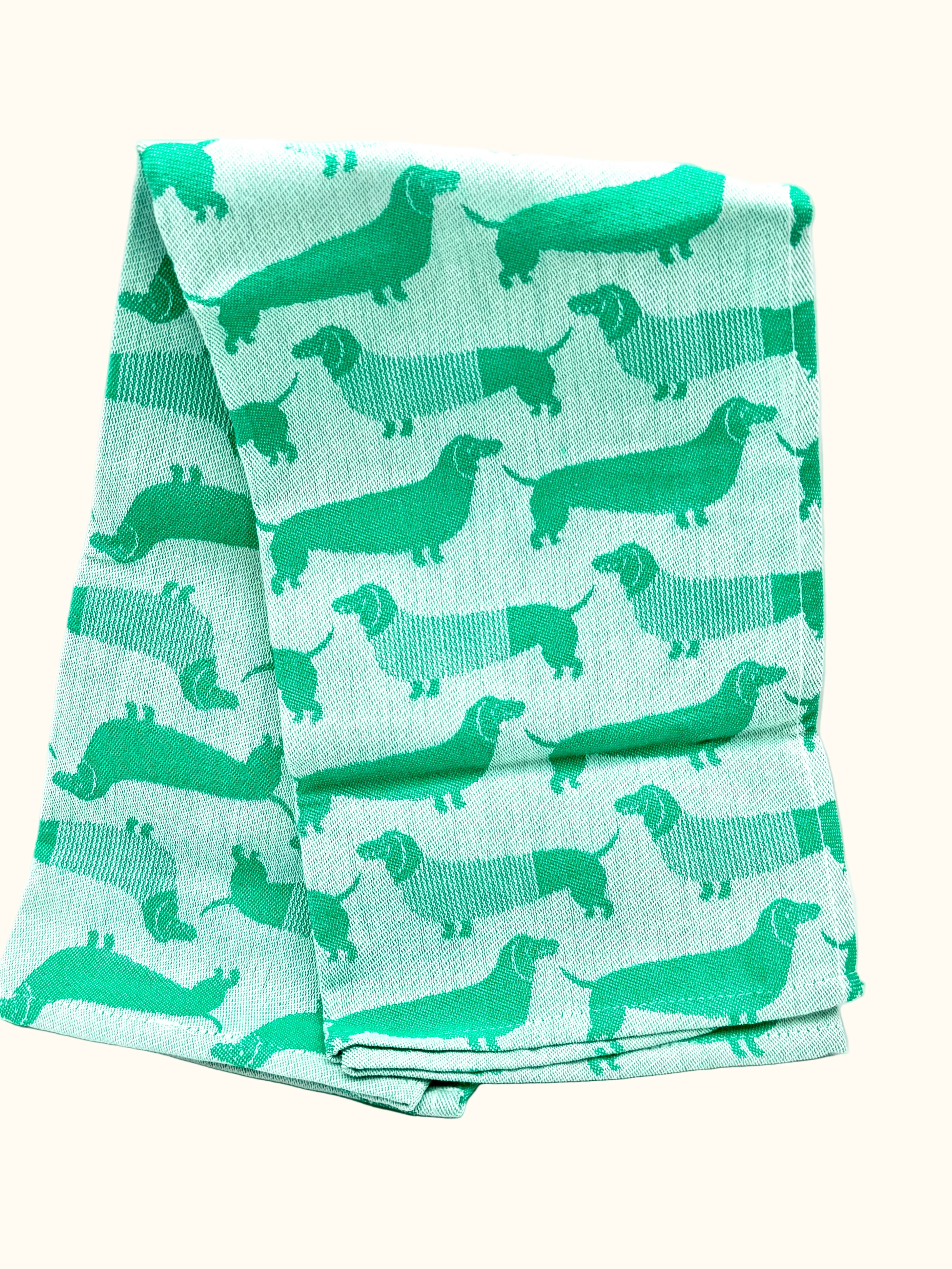 Hema Green Dog Tea Towel 65x65cm
