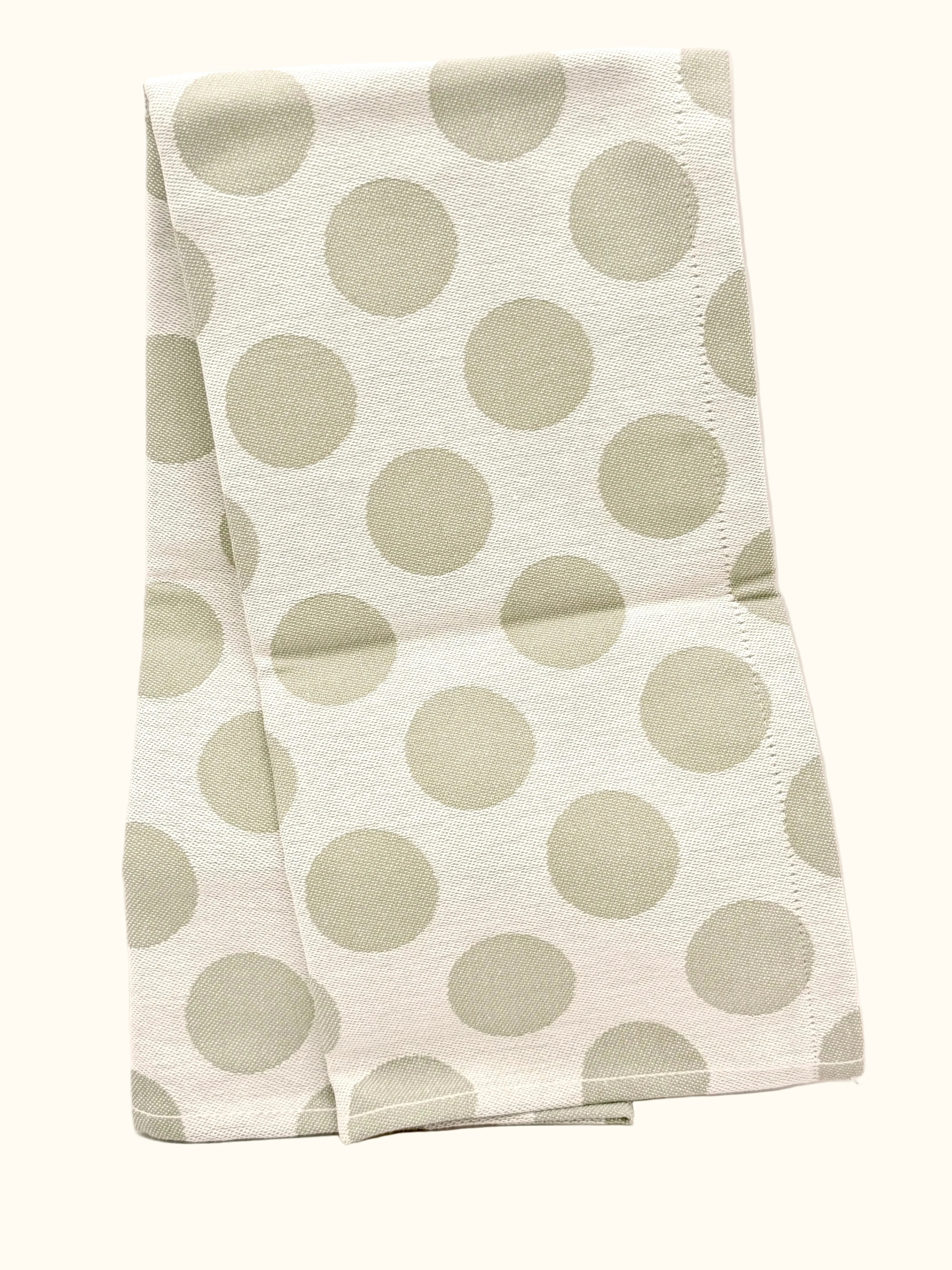 Hema Sage Green Polka Dots Tea Towel 65x65cm