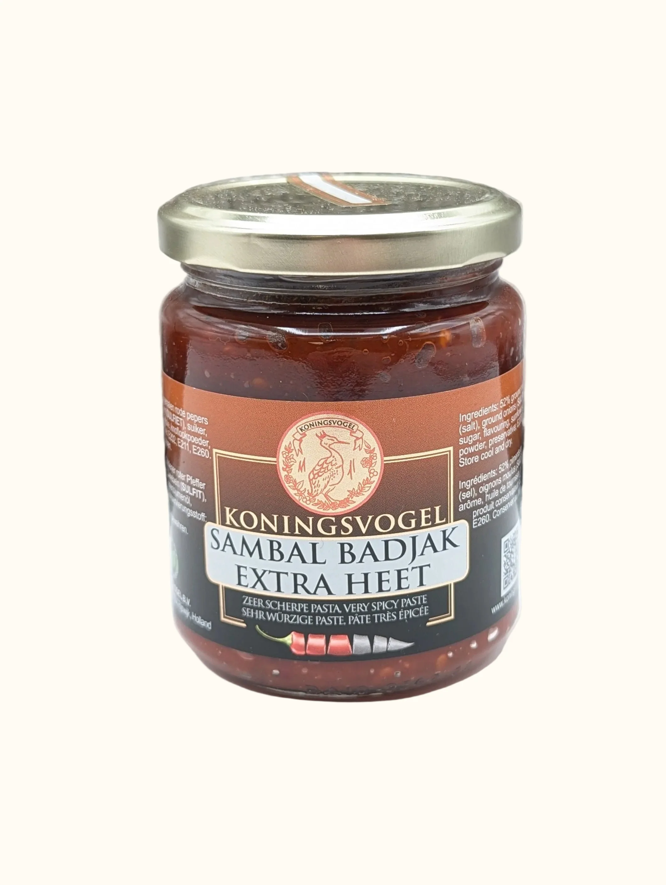 Koningsvogel Badjak Sambal Extra Heet 280g