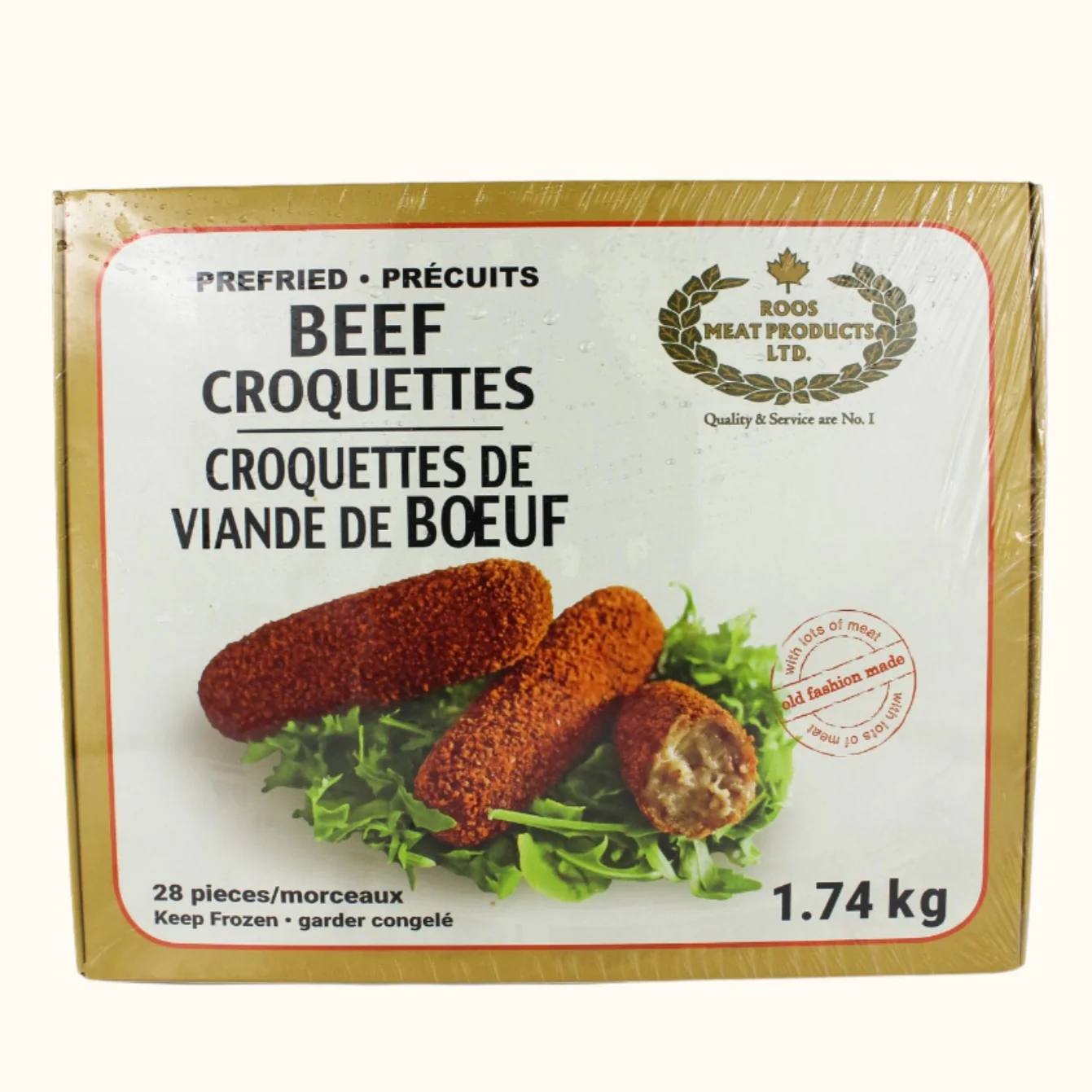Roos Meat Products PREFRIED Beef Croquettes Box Of 28