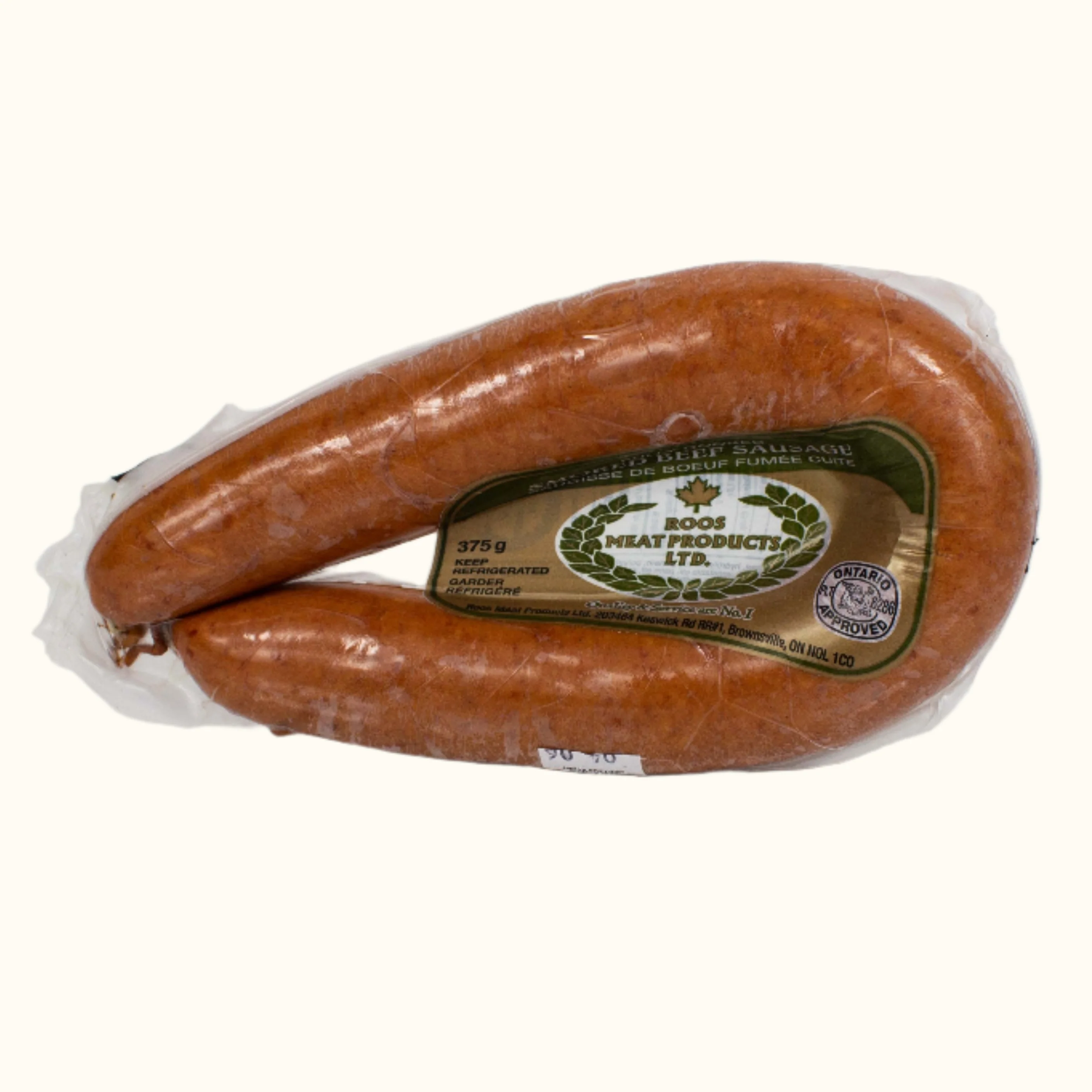Roos Meat Products Smoked Beef Sausage (Rookworst) 400g
