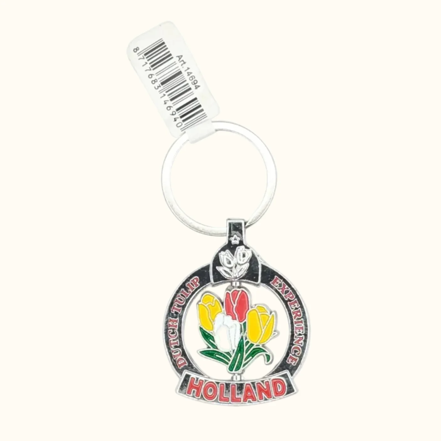 Spinner Keychain Pewter Tulip Experience Holland