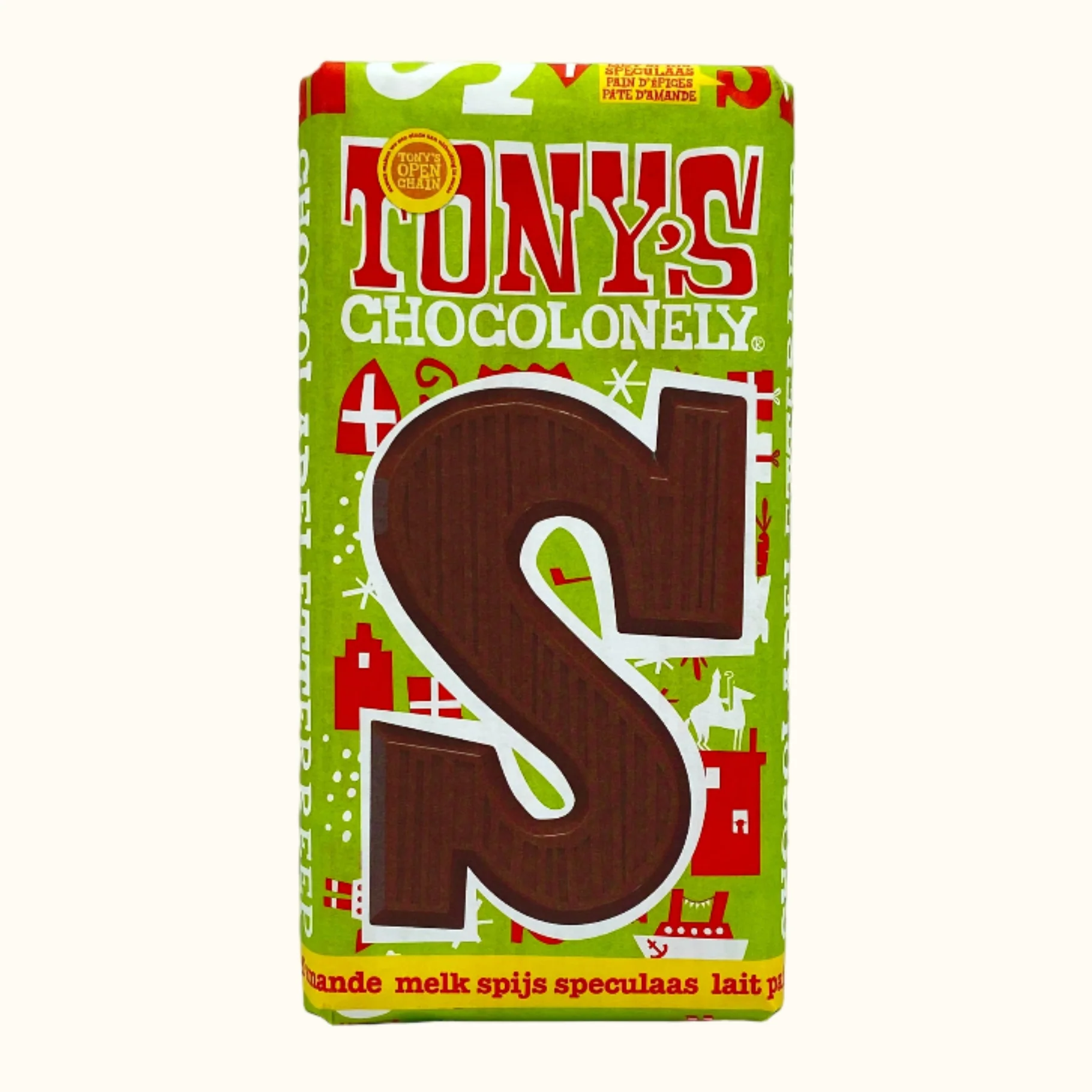 Tony's Chocolonely milk spice speculaas chocolate Letters S 180g