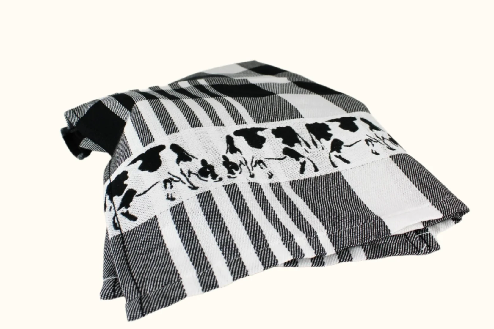 Twentse Damast Dutch Black Cow Tea Towel 60x65cm