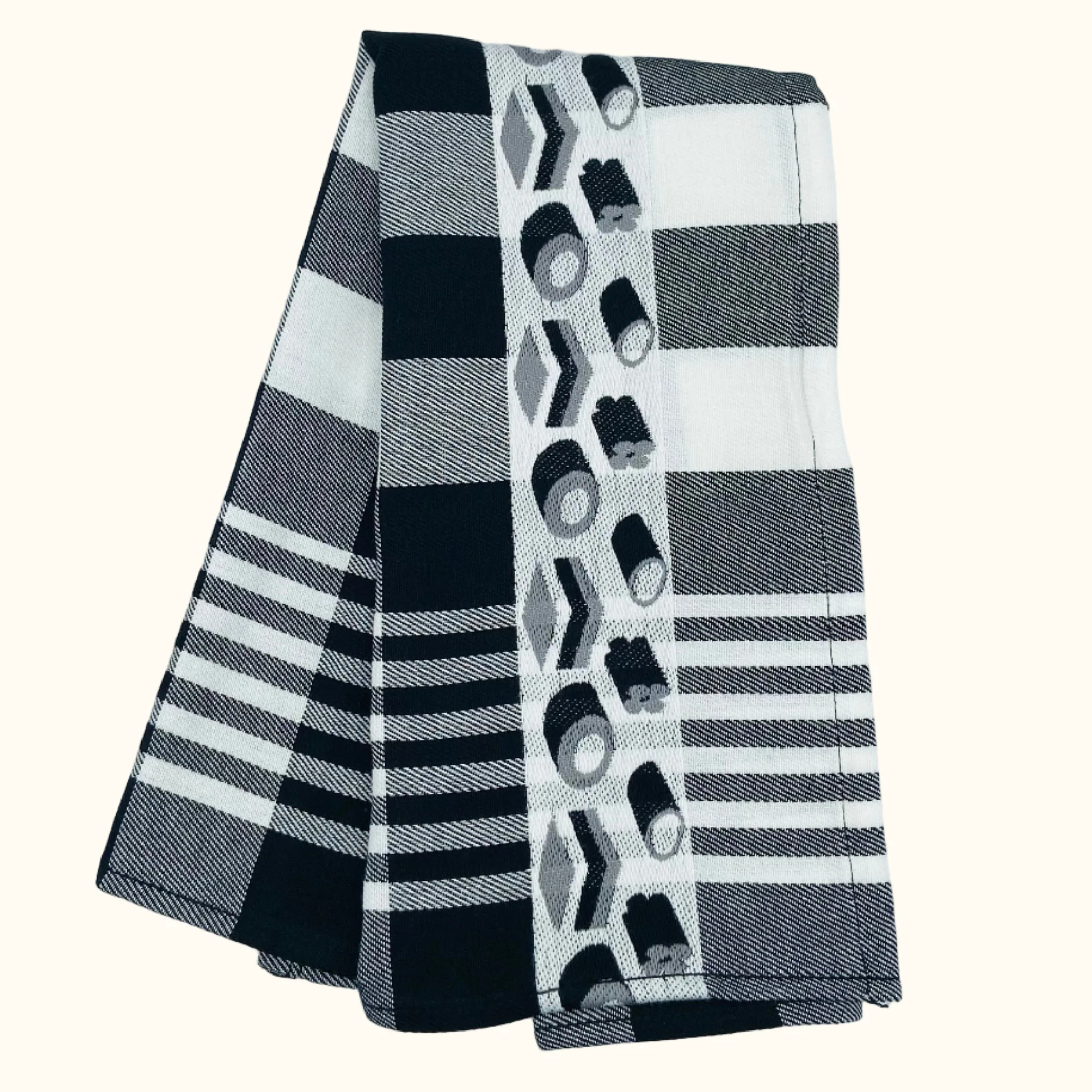 Twentse Damast Dutch Black Licorice Candy Tea Towel 60x65cm