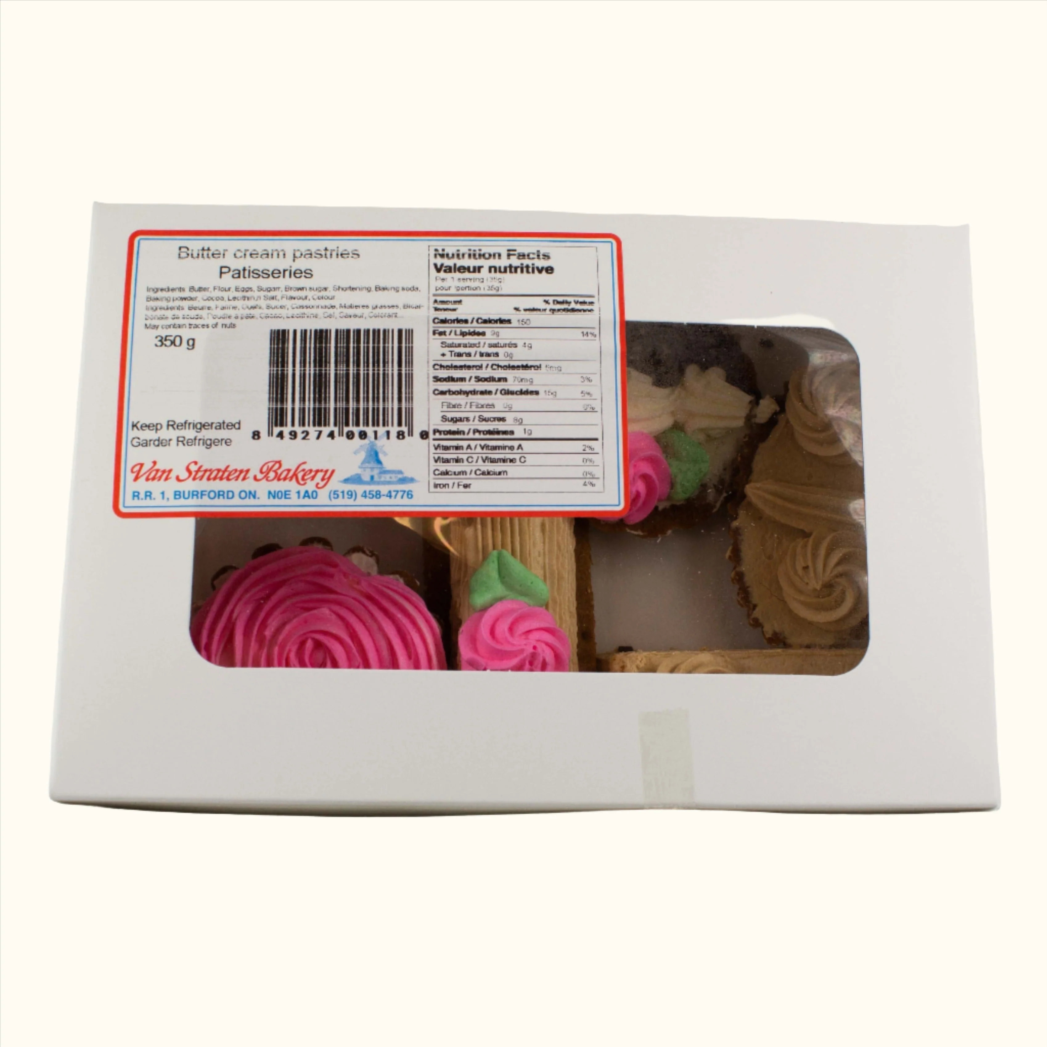 Van Straten 6 Butter Cream Pastries 350g