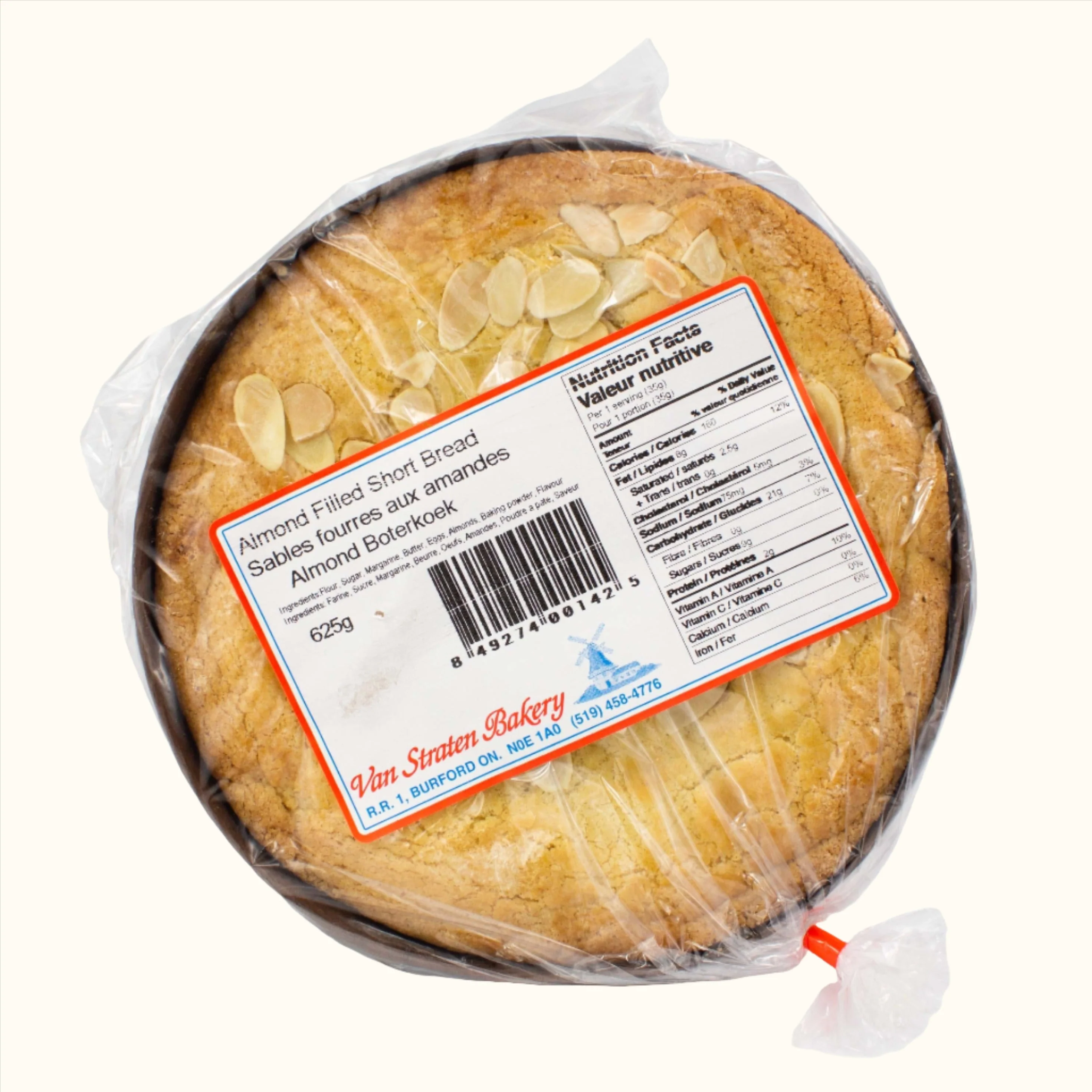 Van Straten Bakery Almond Filled Short Bread 625g
