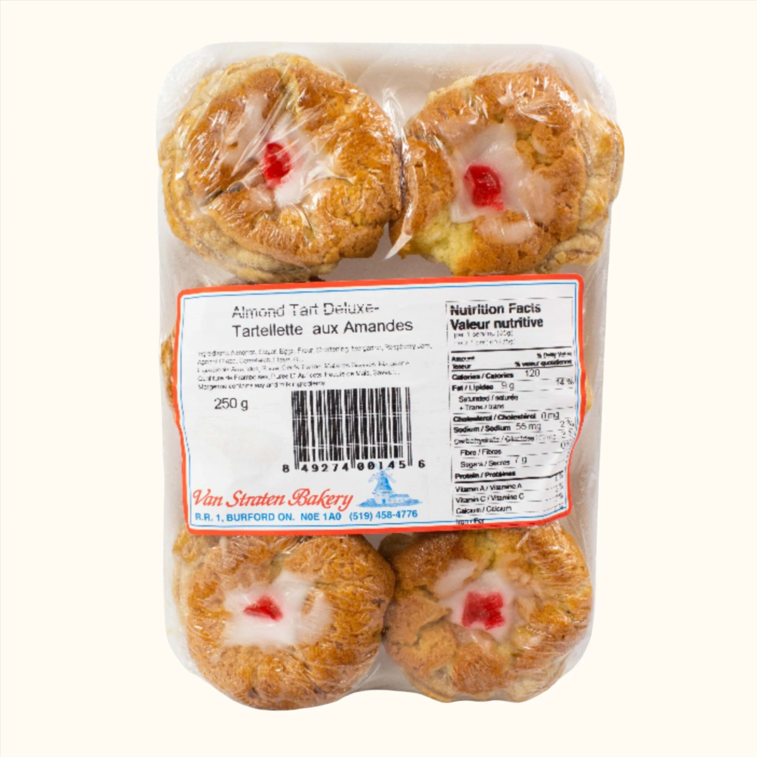 Van Straten Bakery Almond Tart De Luxe 6pc 250g