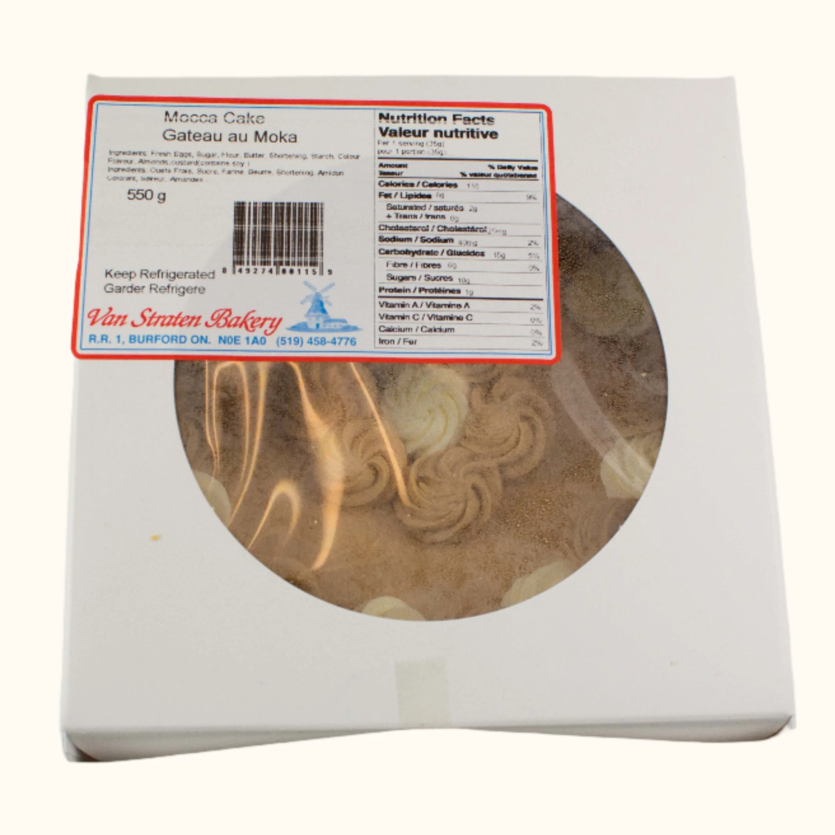 Van Straten Mocca Cake Round 550g