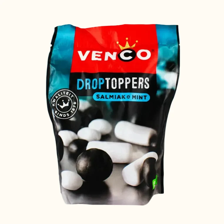 Venco DropToppers Salmiak and Mint 225g