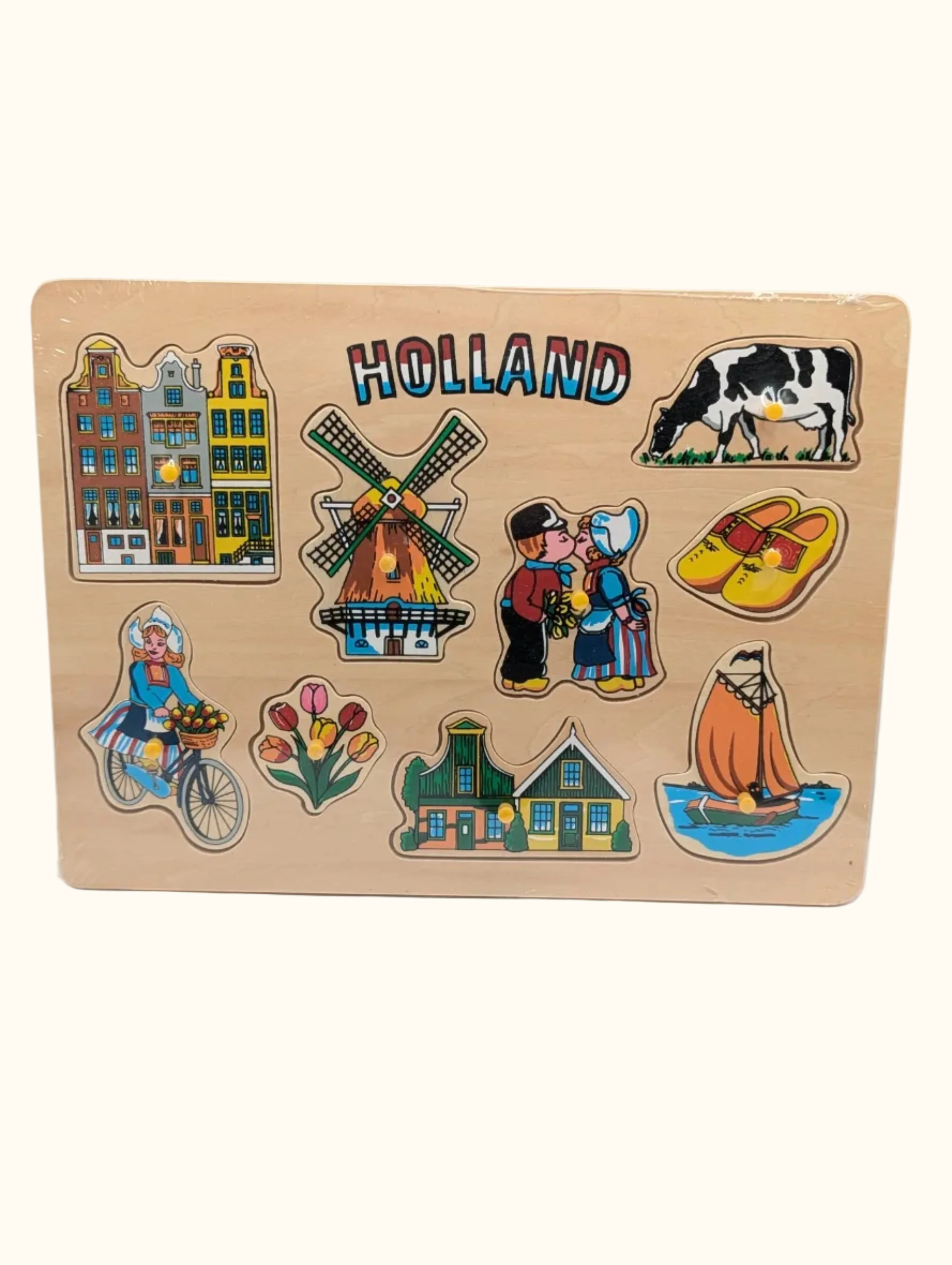 Wooden Puzzle Retro Design Holland